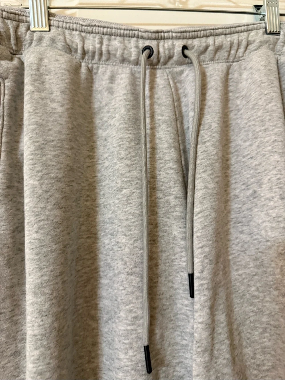 Nike Sportswear Open Hem Gray Sweatpants Fleece Wide Leg Drawstring Size XL